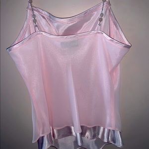 Satin pink cami tank top